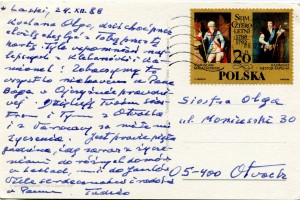 List ks. Tadeusza Fedorowicza do siostry Olgi Fedorowicz, 24.12.1988