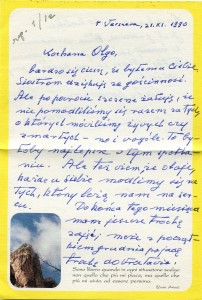 List ks. Tadeusza Fedorowicza do siostry Olgi Fedorowicz, 21.11.1990